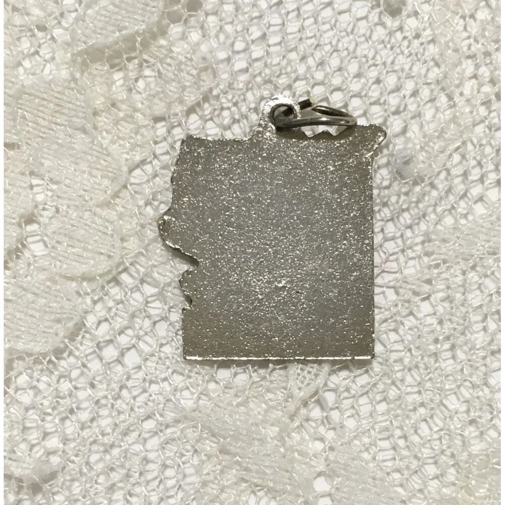 Vintage Yellowstone Park Charm Enameled Souvenir Wyoming Silver Tone